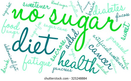 No sugar word cloud on a white background.