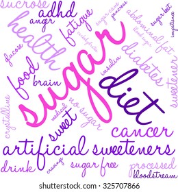 No sugar word cloud on a white background.