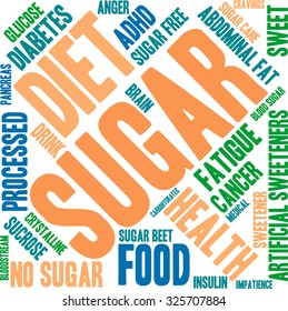 No sugar word cloud on a white background.