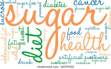 No sugar word cloud on a white background.