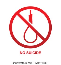 No suicide sign isolated on white background vector illustration.