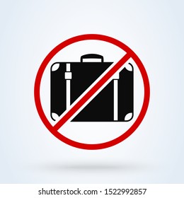 No Suitcase and No hand baggage. Simple vector modern icon design illustration.