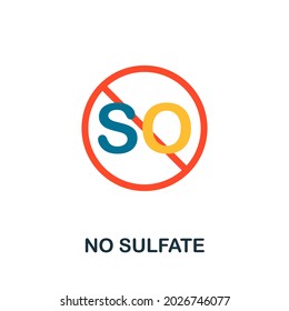 No Sulfate icon. Flat sign element from eco friendly product collection. Creative No Sulfate icon for web design, templates, infographics and more