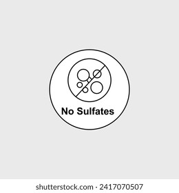 No Sulfates icon Vector isolated on solid background used in banners