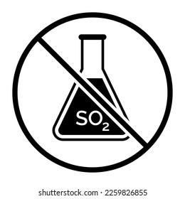 No sulphites and sulfur dioxide icon: food, additives and allergens concept