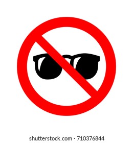 No sun glasses icon.