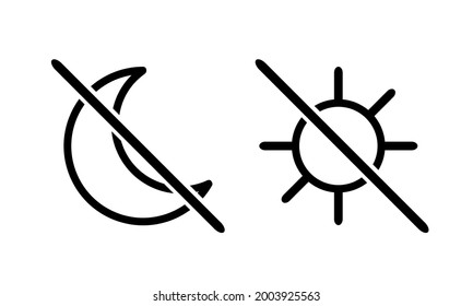 No sun and moon. No day and night icon. Illustration vector