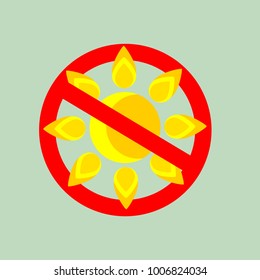 No sun sign. Stock flat vector illustration.