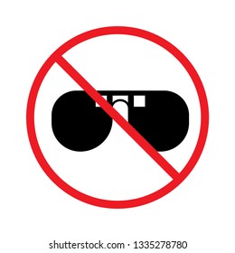 No Sunglasses Icon. Prohibited for Security Illustration As A Simple Vector Sign & Trendy Symbol for Design and Websites, Presentation or Mobile Application.