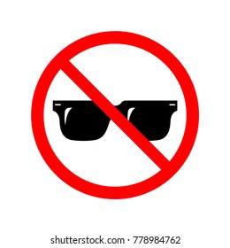 No sunglasses sign. Symbol, illustration