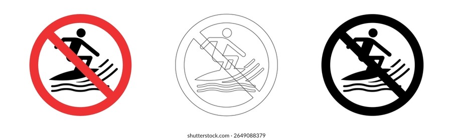 Nenhum sinal de surf craft em formato vetorial