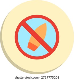 Icono de estilo de círculo plano sin surf