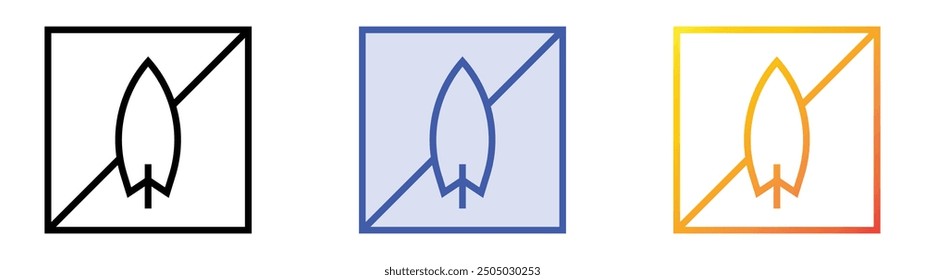 no surf icon. Linear, Blue Fill and Gradient Style Design Isolated On White Background