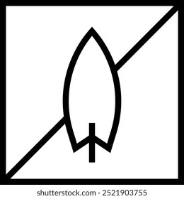 no surf icon. Thin linear style design isolated on white background