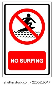 No Surfing Symbol Sign, Vector Illustration, Isolate On White Background Label. EPS10