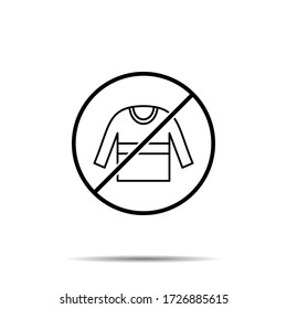 No sweater icon. Simple thin line, outline vector of autumn ban, prohibition, embargo, interdict, forbiddance icons for ui and ux, website or mobile application