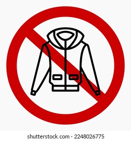 No sweater. No outerwear. Do not wear a sweatshirt. Vector icon. Commercial line vector icon for websites and mobile minimalistic flat design.