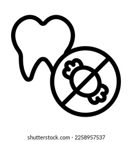 No Sweet Vector Line Icon Design