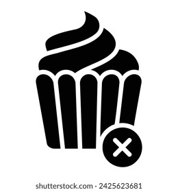 No hay dulces Glyph Icon Fondo Blanco