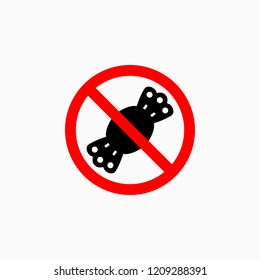 no sweets icon, no candies vector