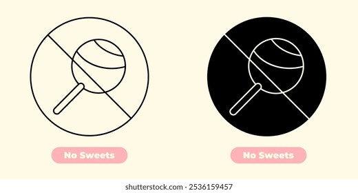 Sem ícone Sweets - Um design limpo e reconhecível, perfeito para promover opções conscientes da saúde.