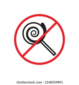 No sweets line icon. Diabetic prohibition sign vector illustration