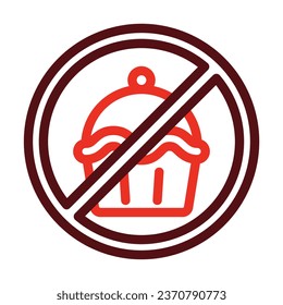 No Sweets Vector Thick Line Two Color Icons For Personal And Commercial Use.
