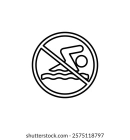 no swim icon Simple outline illustration