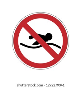 No Swim Icon Vector Illustration Sign & Symbol.