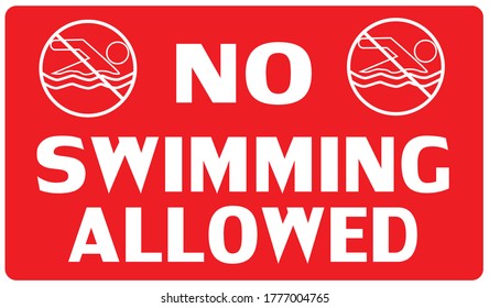 No swimming allowed do not swim banner, Sign, Label, vector illustration.printeble.