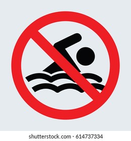 No swimming area gray