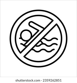 No swimming hazard ,warning sign vector illustration on white background