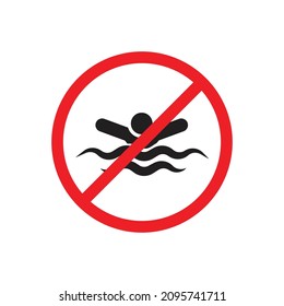 No Swimming Icon Design Vector Illustration