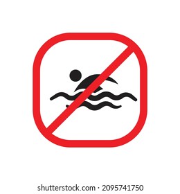 No Swimming Icon Design Vector Illustration