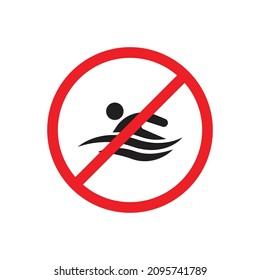 No Swimming Icon Design Vector Illustration