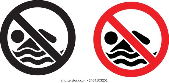 No swimming icon on vectors icons and symbols design 