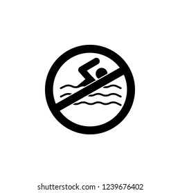 no swimming icon. Simple glyphvector of ban set for UI and UX, website or mobile application on white background