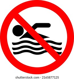 No Swimming Icon Vector Illustration Stock Vector (Royalty Free ...