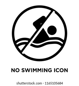 No swimming icon vector isolated on white background, No swimming transparent sign