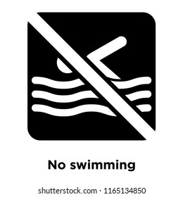 No swimming icon vector isolated on white background, No swimming transparent sign