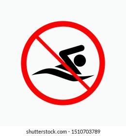 No Swimming Icon - Vector, Sign and Symbol for Design, Presentation, Website or Apps Elements.