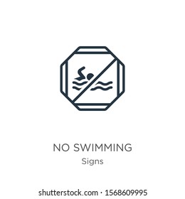 No swimming icon vector. Trendy flat no swimming icon from signs collection isolated on white background. Vector illustration can be used for web and mobile graphic design, logo, eps10