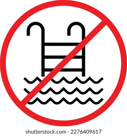No nadar en el icono de restricción de piscina