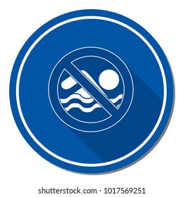 No swimming prohibition sign icon. Vector illustration


