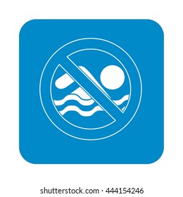 No swimming prohibition sign icon. Vector illustration

