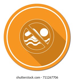 No swimming prohibition sign icon. Vector illustration

