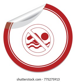 No swimming prohibition sign icon. Vector illustration

