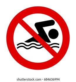 No Swimming Sign