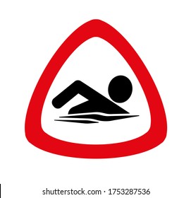 no swimming sign on a white background   