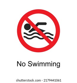 No swimming sign - Prohibition Sign - International water safety sign